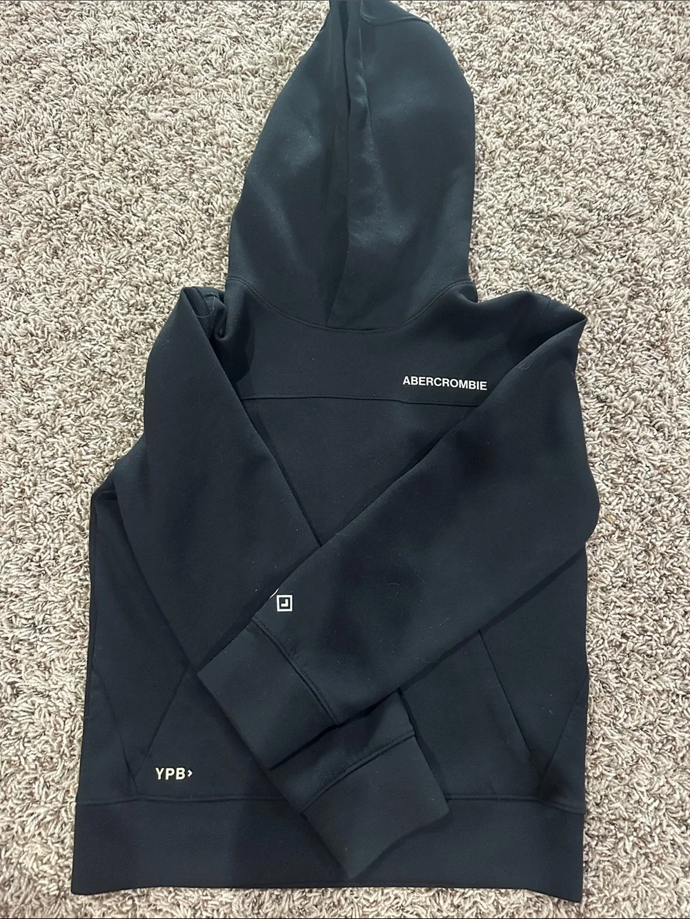 Abercrombie & Fitch Black Crewneck Hoodie 7/8